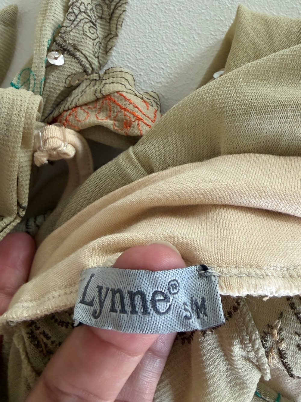 Vintage Lynne Fairy Boho Embroidered Sequin
Tie Shoulder Handkerchief Hem Cami T - Picture 2 of 5